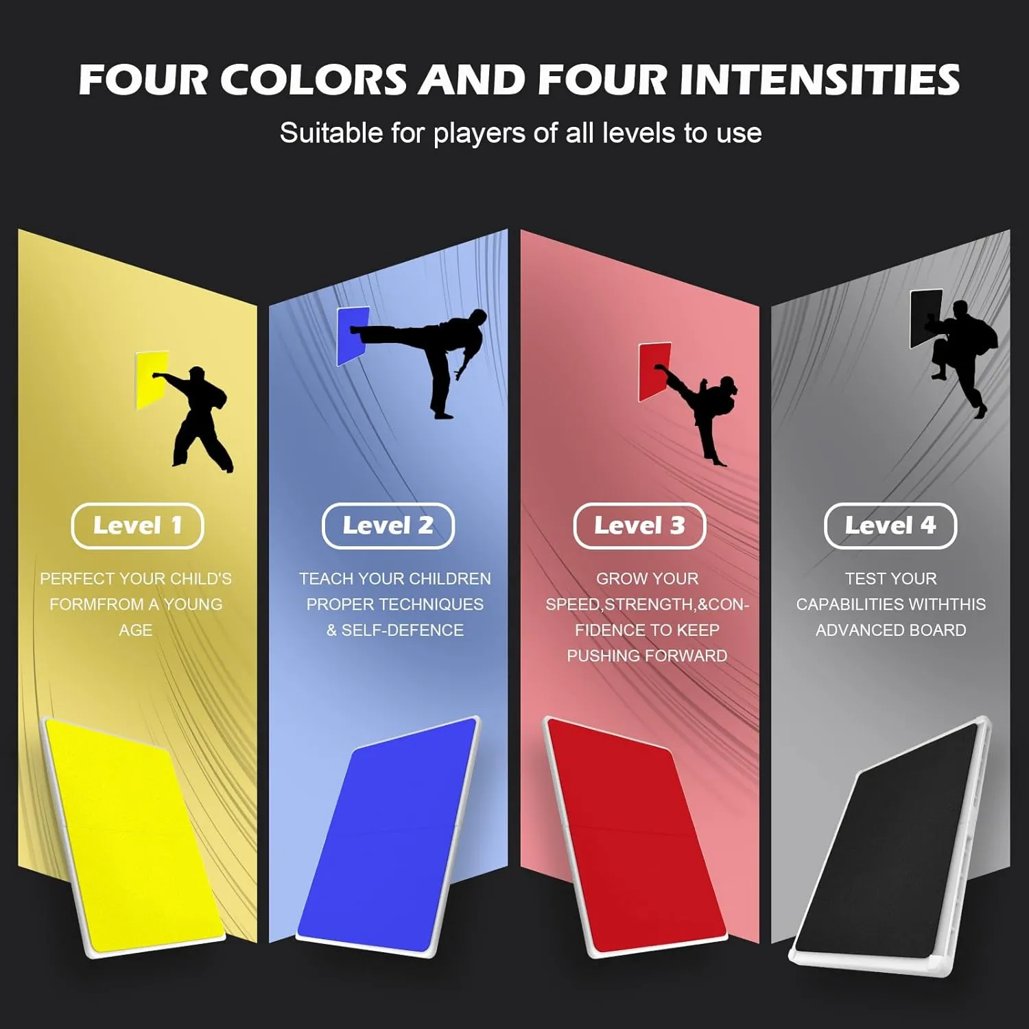 4 Pack Rebreakable Boards Martial Arts,Taekwondo Breaking Boards for Kids,Karate Boards for Breaking Kids,Adults Karate Breaking Boards Rebreakable se,Boxing Arts Training Equipment Gifts