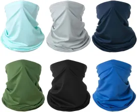 6 Pieces Summer Face Cover Scarf Mens Neck Gaiter For Men Women UV Protection Face Breathable Sun Protection Cycling Running