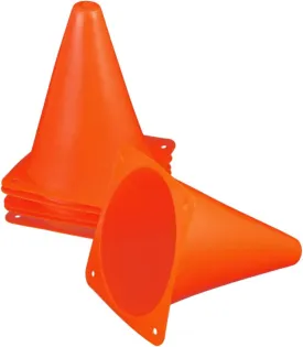 6Pcs Orange Sports Training Cones for Football Soccer Rugby and Outdoor Activities Durable Highly Visible Obstacle Markers for Games and Drills