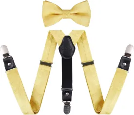 Alizeal Boys Paisley Adjustable Pre-tied Bow Tie and Clips Suspenders Set