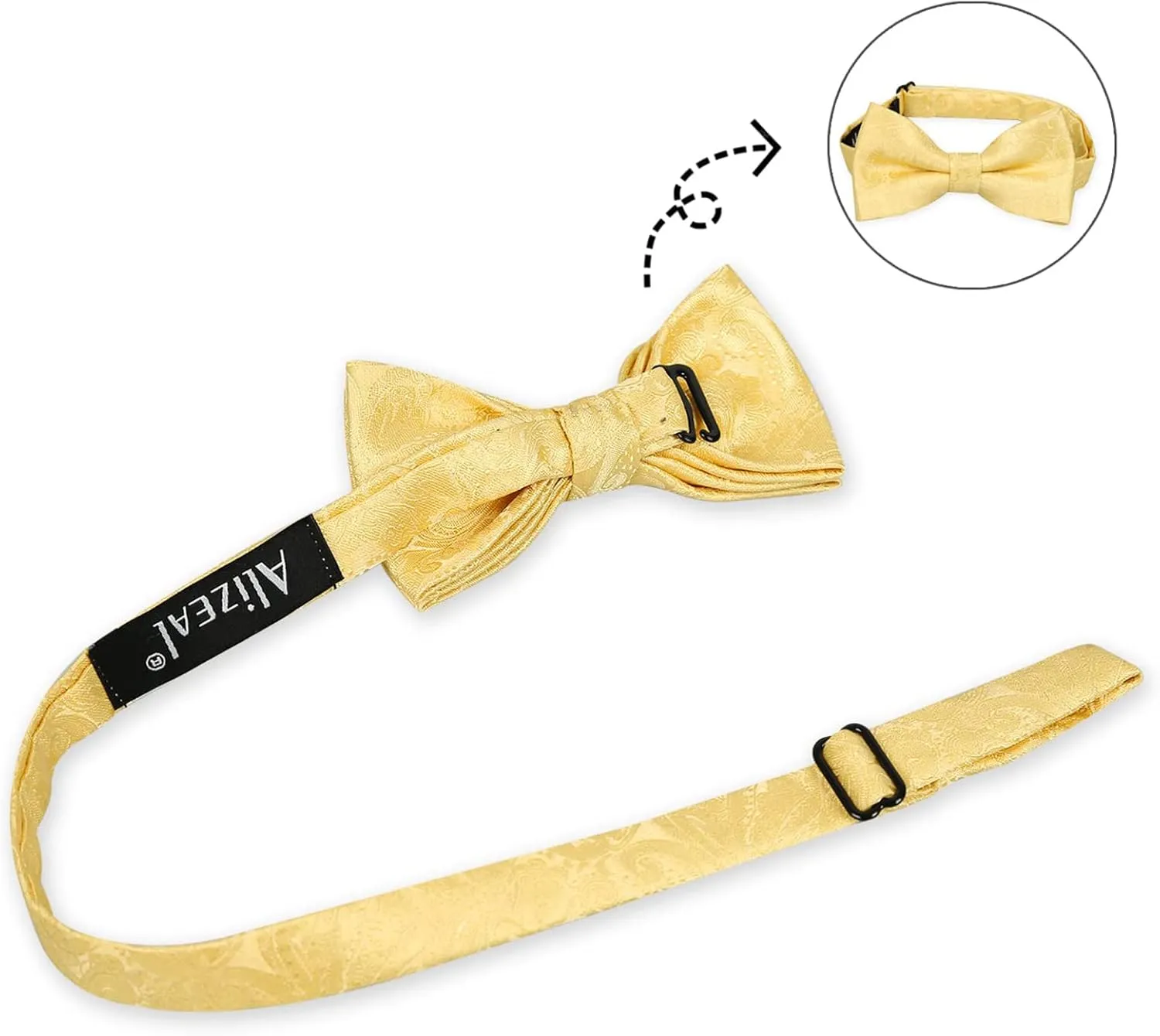 Alizeal Boys Paisley Adjustable Pre-tied Bow Tie and Clips Suspenders Set