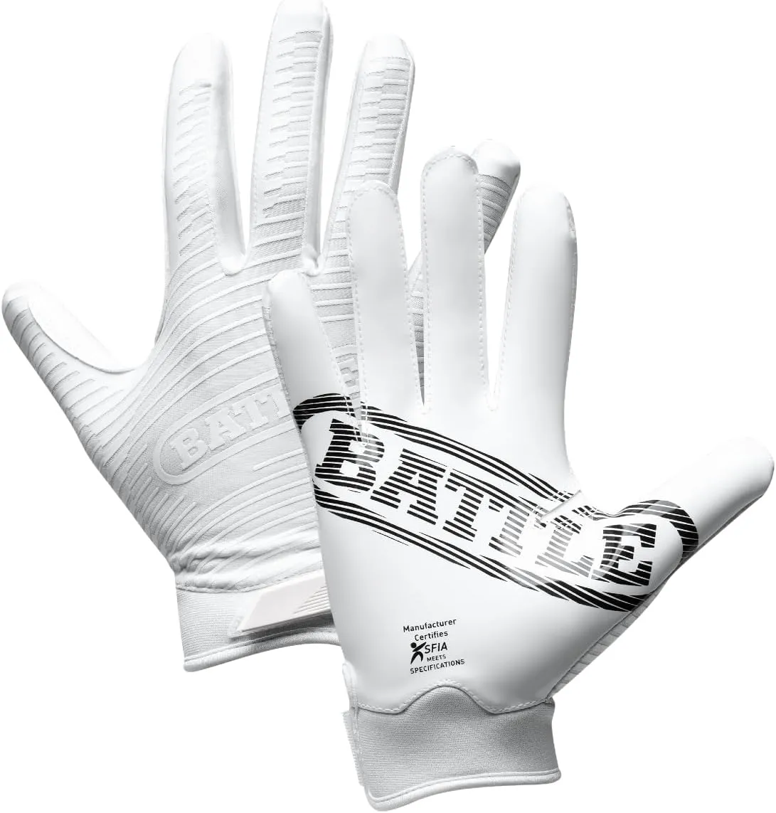 Battle Sports Doom 1.0 Wide Receiver Football Gloves, Ultra Stick Adult & Youth Gloves