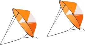 BESPORTBLE 1Pcs Foldable Kayak Sail with Clear Window, Portable PVC Downwind Wind Paddle for Canoe, Kayak, Inflatable Boats, Uv Protection, Easy Setup, 42.51x42.51 Inch (Orange)