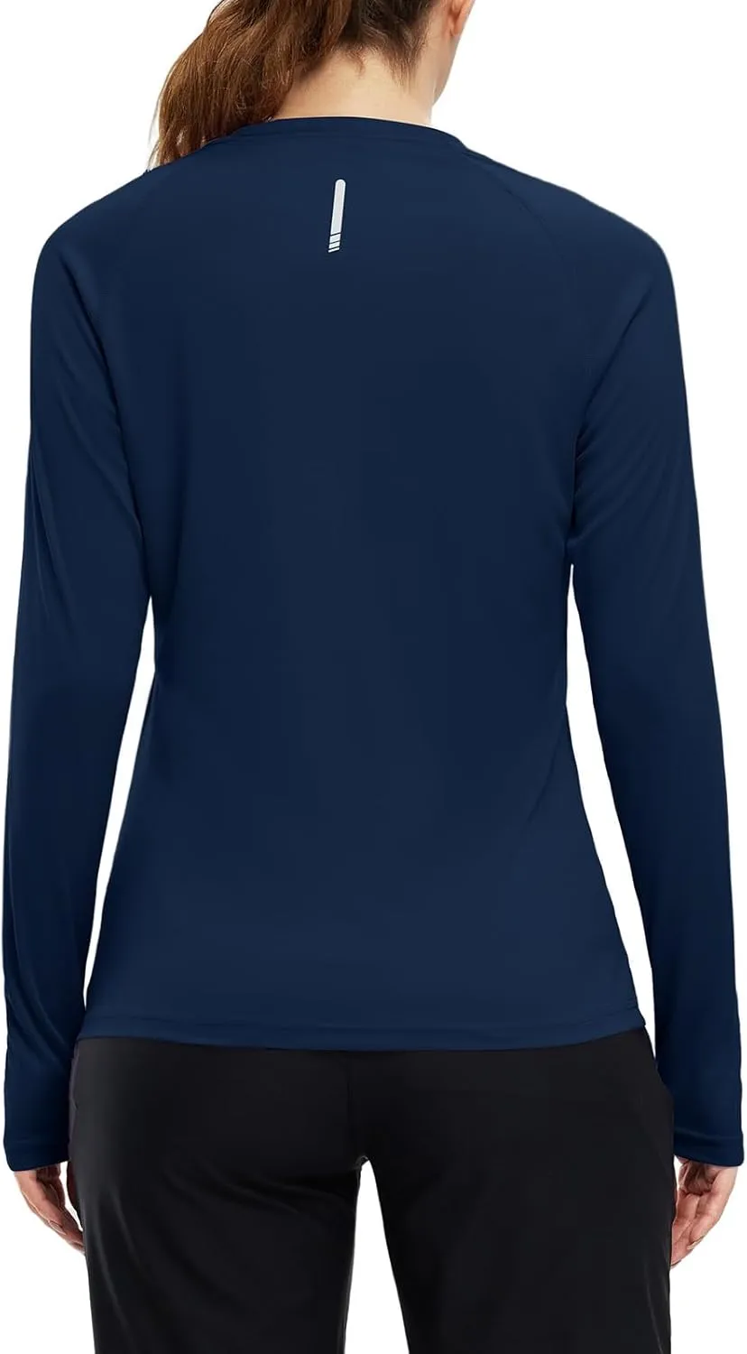 BGOWATU Women's Long Sleeve UPF 50  Sun Shirts Lightweight Workout Active Tops Quick Dry Swim Athletic Workout Rash Guard
