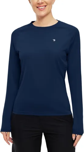 BGOWATU Women's Long Sleeve UPF 50  Sun Shirts Lightweight Workout Active Tops Quick Dry Swim Athletic Workout Rash Guard