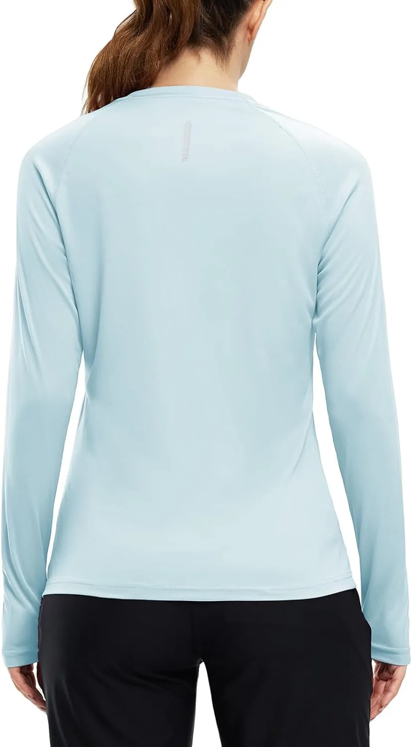 BGOWATU Women's Long Sleeve UPF 50  Sun Shirts Lightweight Workout Active Tops Quick Dry Swim Athletic Workout Rash Guard