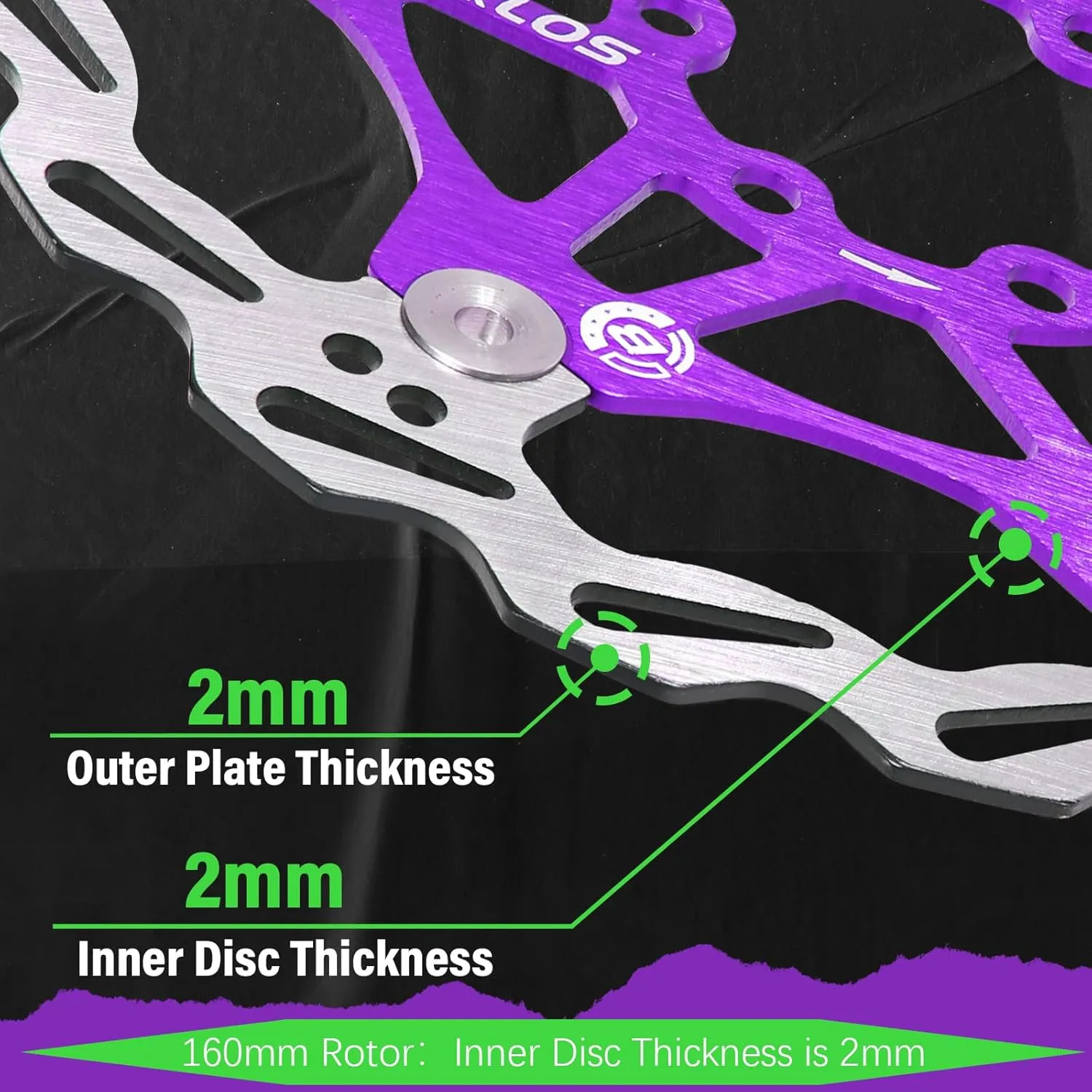BUCKLOS 160mm 180mm 203mm Floating Disc Brake Rotor, Stainless Steel MTB Brakes Rotors with 6PC Bolts, Ultra-light Floating Disc Rotor fit Mountain Bike Road Bikes BMXBlackRed