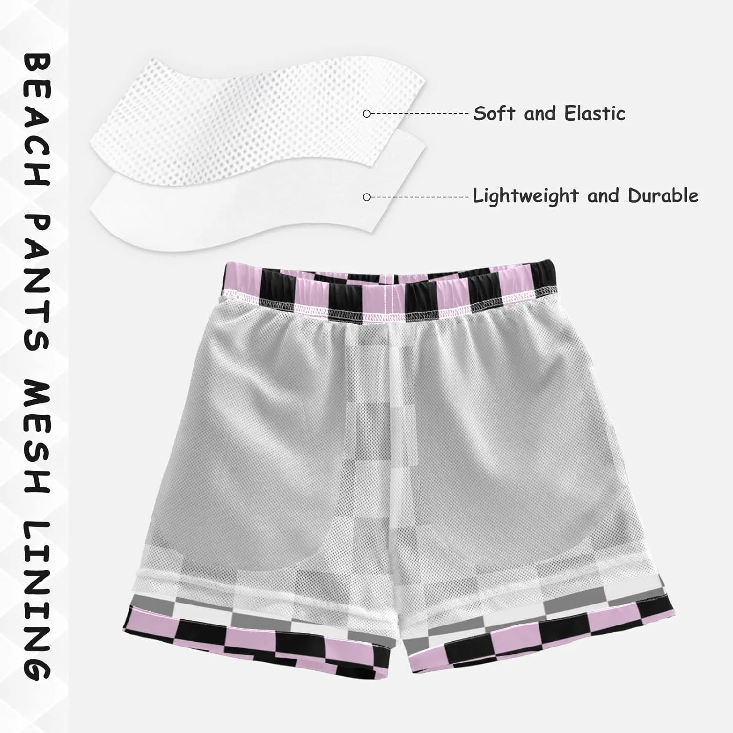 Buffalo Check Plaid Boys Swim Trunks Checkerboard Toddler Beach Board Shorts Summer Bathing Suit 2T