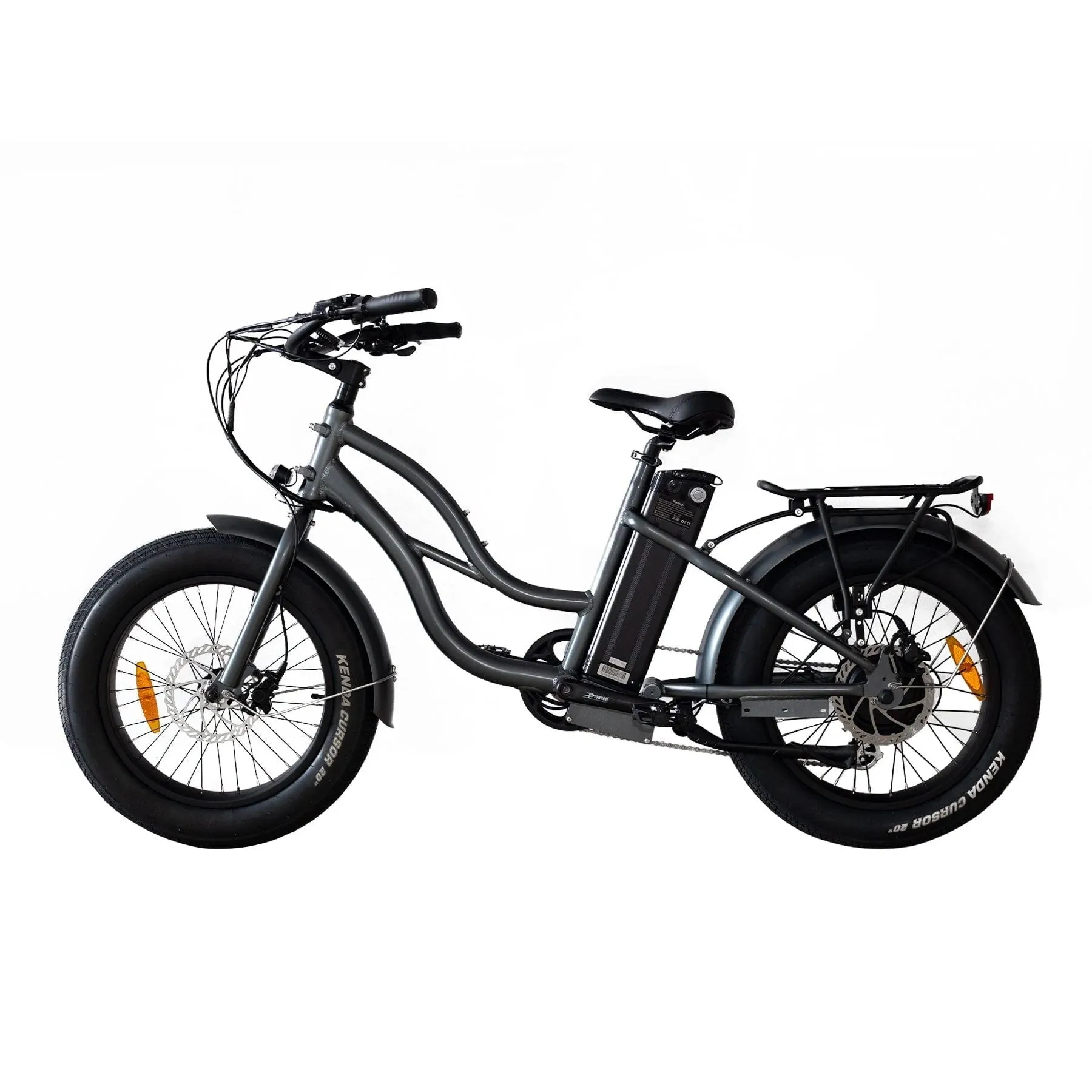Coastal Cruiser Fat Tire Step Thru Mini Beach Cruiser Electric Bike - 750W, 52V, 17 Ah, 20x4",rack and fenders included!