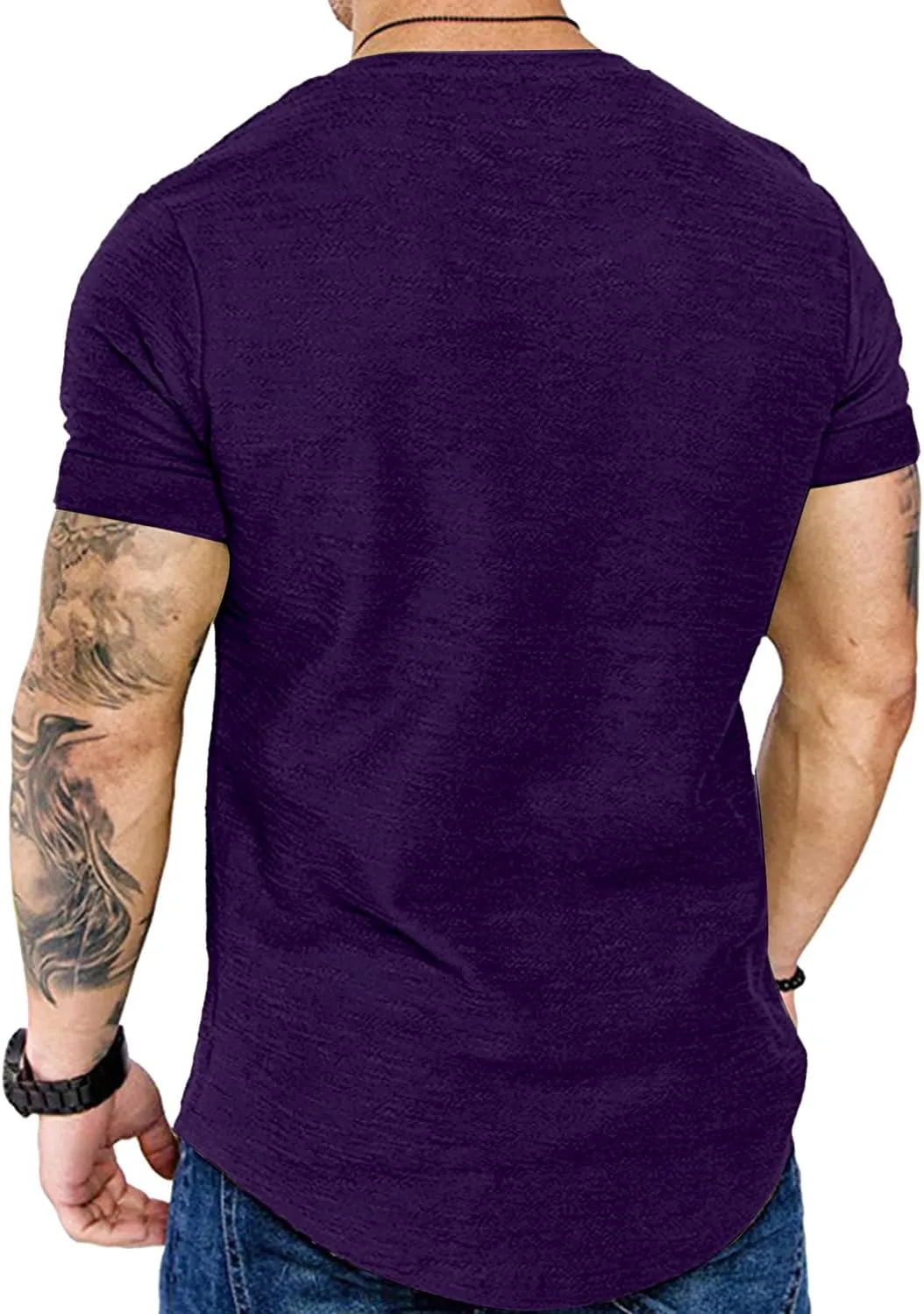 Fashion Mens T Shirt Muscle Gym Workout Athletic Shirt Cotton Tee Shirt Top