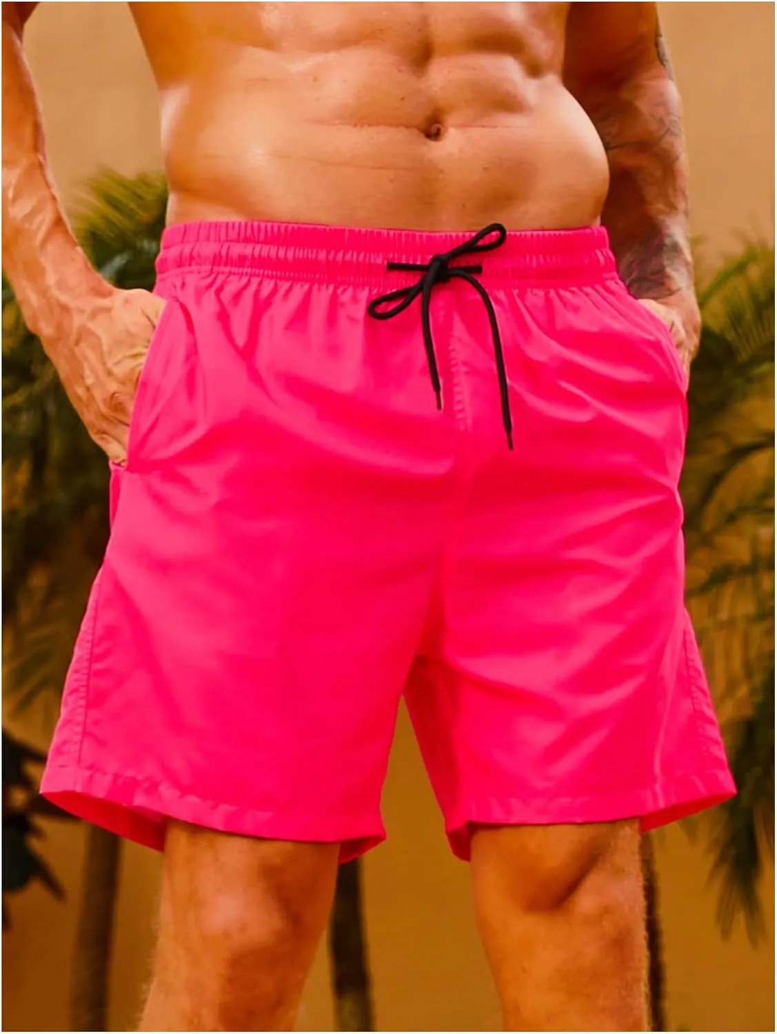Floerns Men's Swim Trunks with Compression Quick Dry Shorts Swim Board Shorts