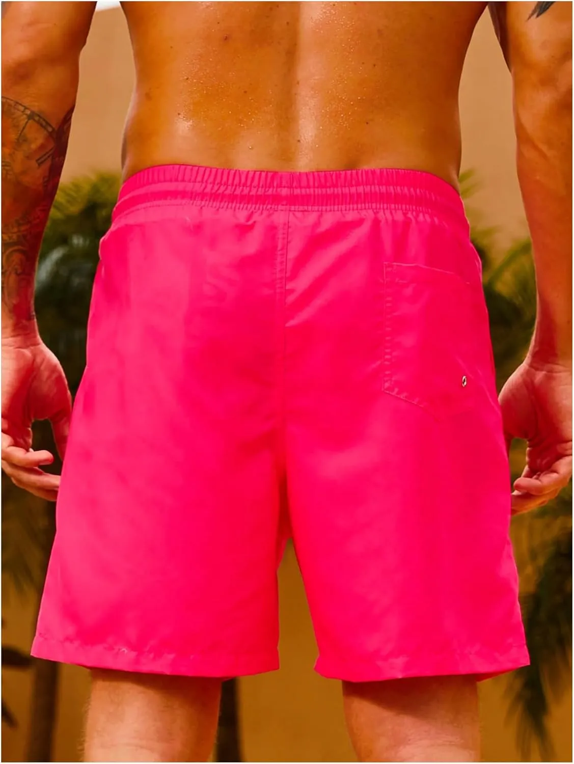Floerns Men's Swim Trunks with Compression Quick Dry Shorts Swim Board Shorts