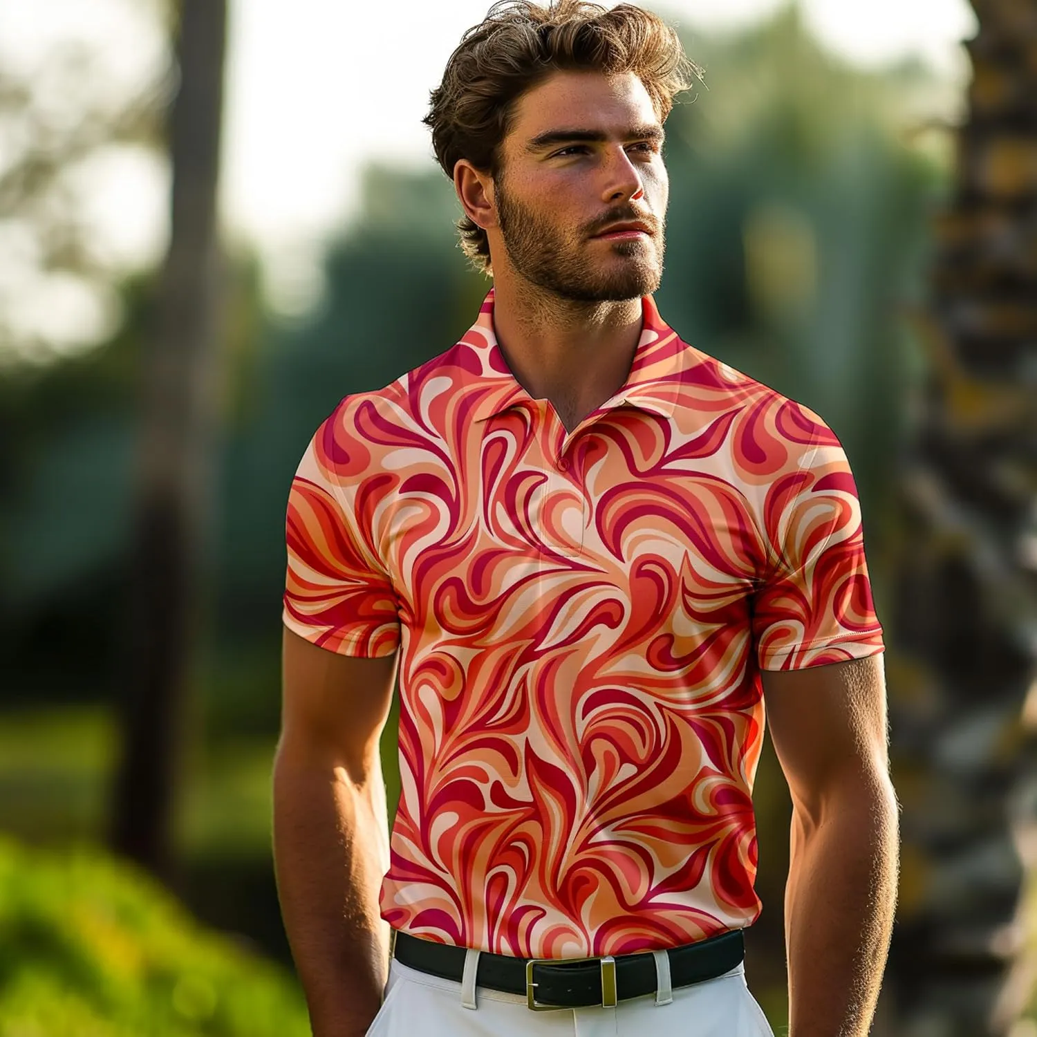 Funny Golf Shirts for Men,Mens Hawaiian Shirts Short Sleeve Novelty Crazy Golf Shirts