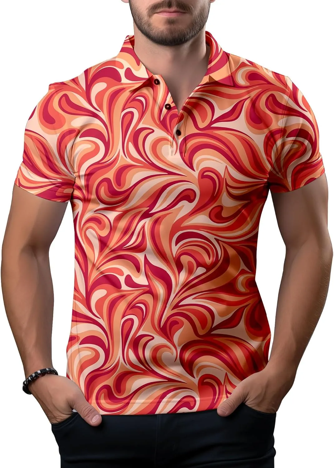 Funny Golf Shirts for Men,Mens Hawaiian Shirts Short Sleeve Novelty Crazy Golf Shirts