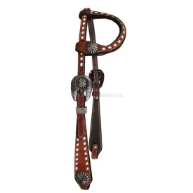 H1096 - Chestnut Rough Out Double Ear Headstall