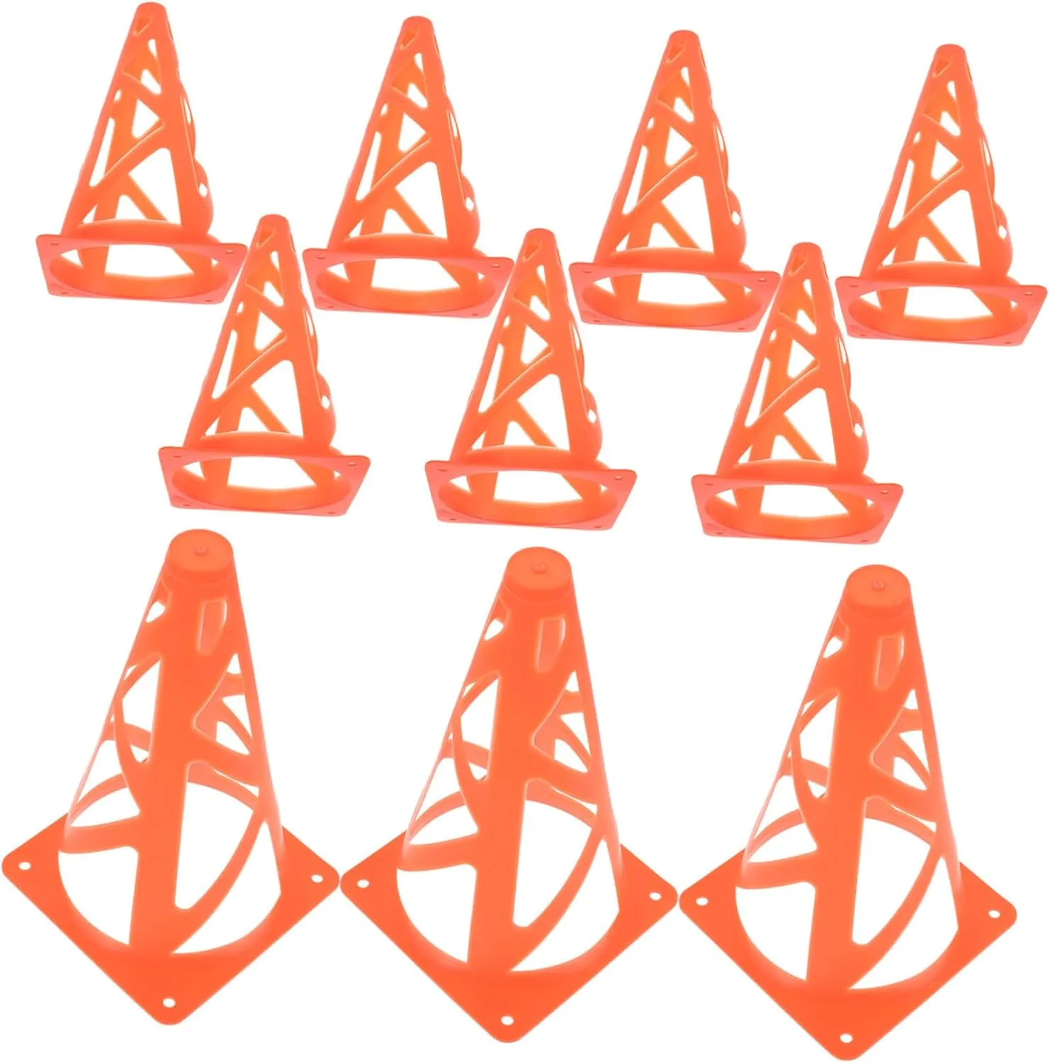 Happyyami Collapsible Slotted Logo Cones Orange Football Obstacle Markers for Indoor and Outdoor Training for Sports Drills and Player Flexibility