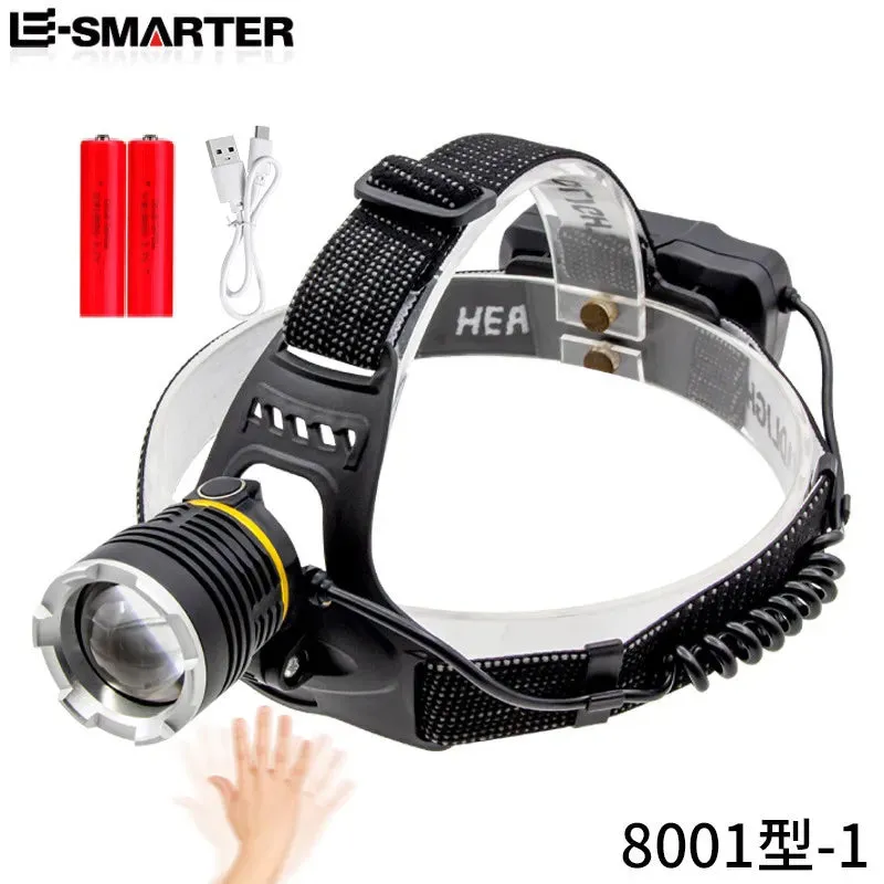 High Power Headlamp Flashlight LED Torch New XHP90 Sensor Headlight 18650 Rechargeable Fishing Camping Lantern