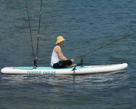 Inflatable 0.9mm PVC 12ft Fishing SUP Paddle Surf Board with Fishing Rod Holders