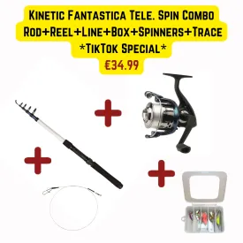 Kinetic Fantastica CC Telescopic Rod Reel Line Spinners Combo