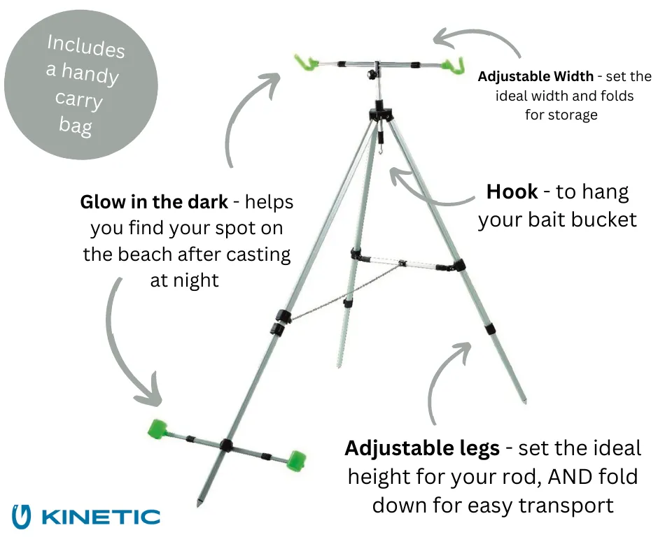 Kinetic Surf Rod Pod Telescopic Angling Tripod