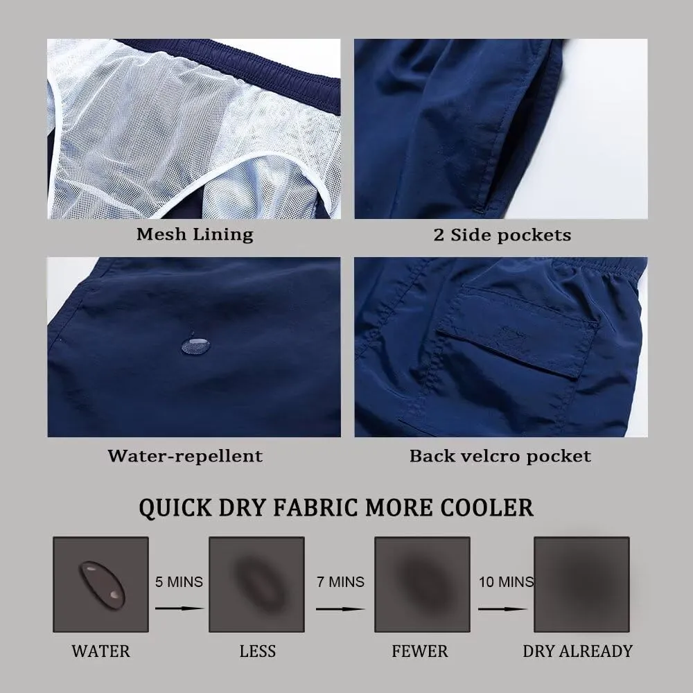 Men Swim Trunks Board Shorts with Mesh Lining Bathing Suits for Beach Swimwear Swimming
