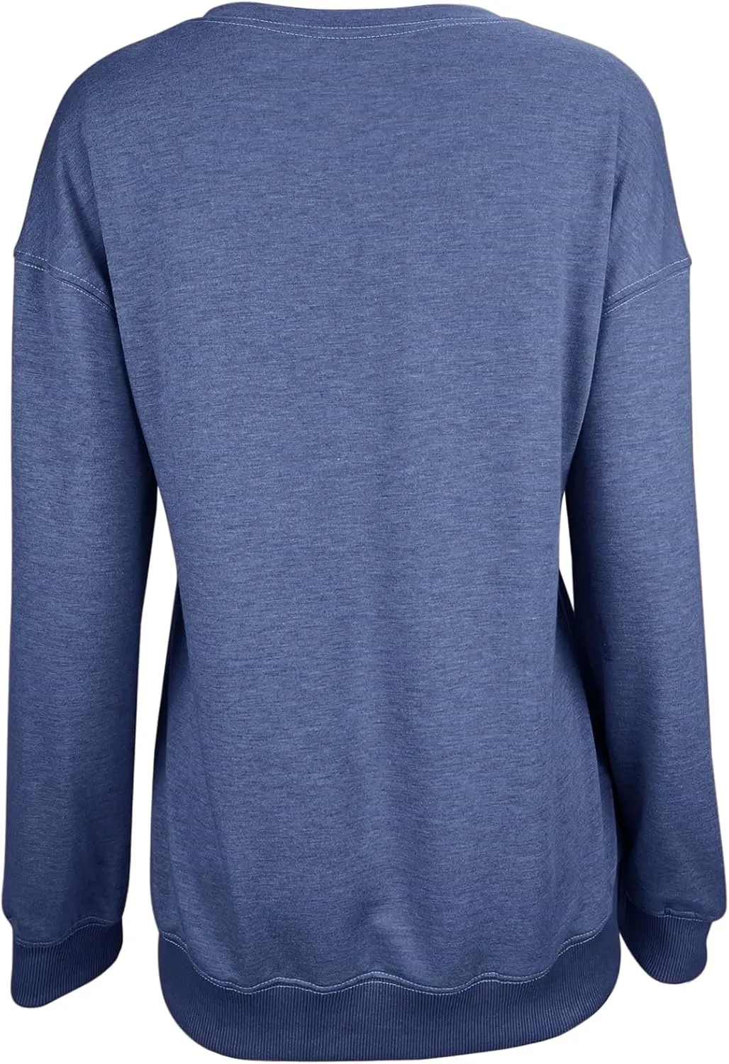Minclouse Women's Casual Loose Fit V Neck Sweatshirts Long Sleeves Lightweight Basic Fashion Pullover Stitching Tops
