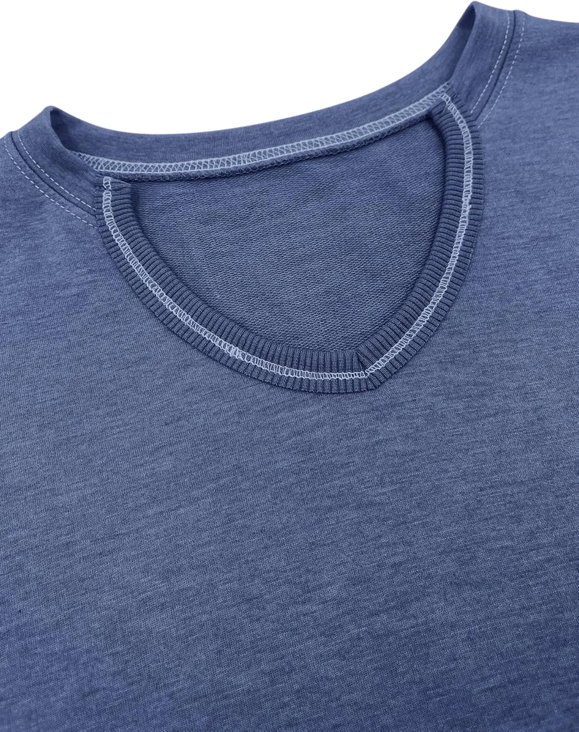 Minclouse Women's Casual Loose Fit V Neck Sweatshirts Long Sleeves Lightweight Basic Fashion Pullover Stitching Tops