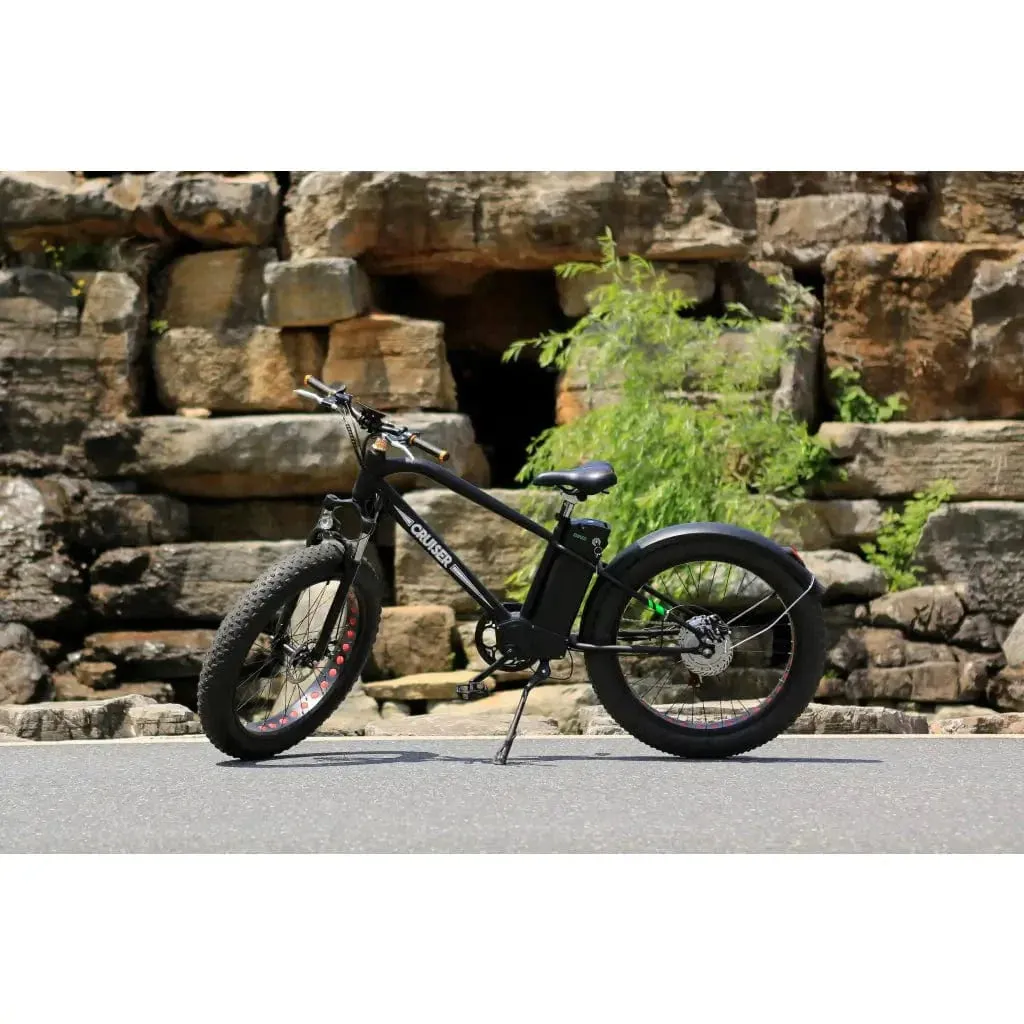 Nakto Super Cruiser 26" Fat Tire 500W 48V Electric Bike Black