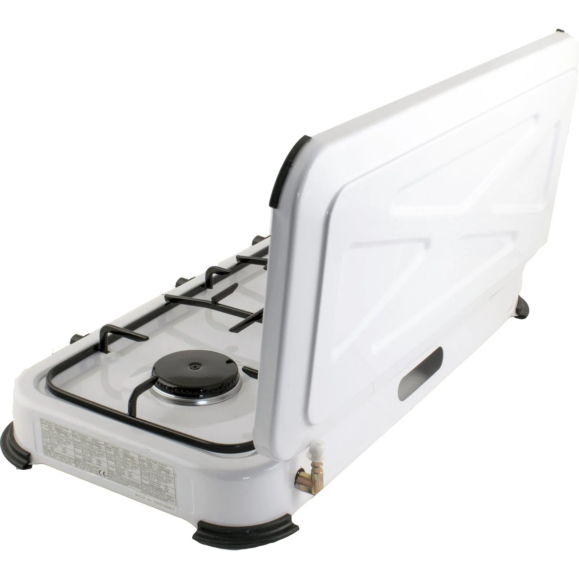 NJ-03 Camping Gas Stove 3 Burner Enamel Lid Outdoor