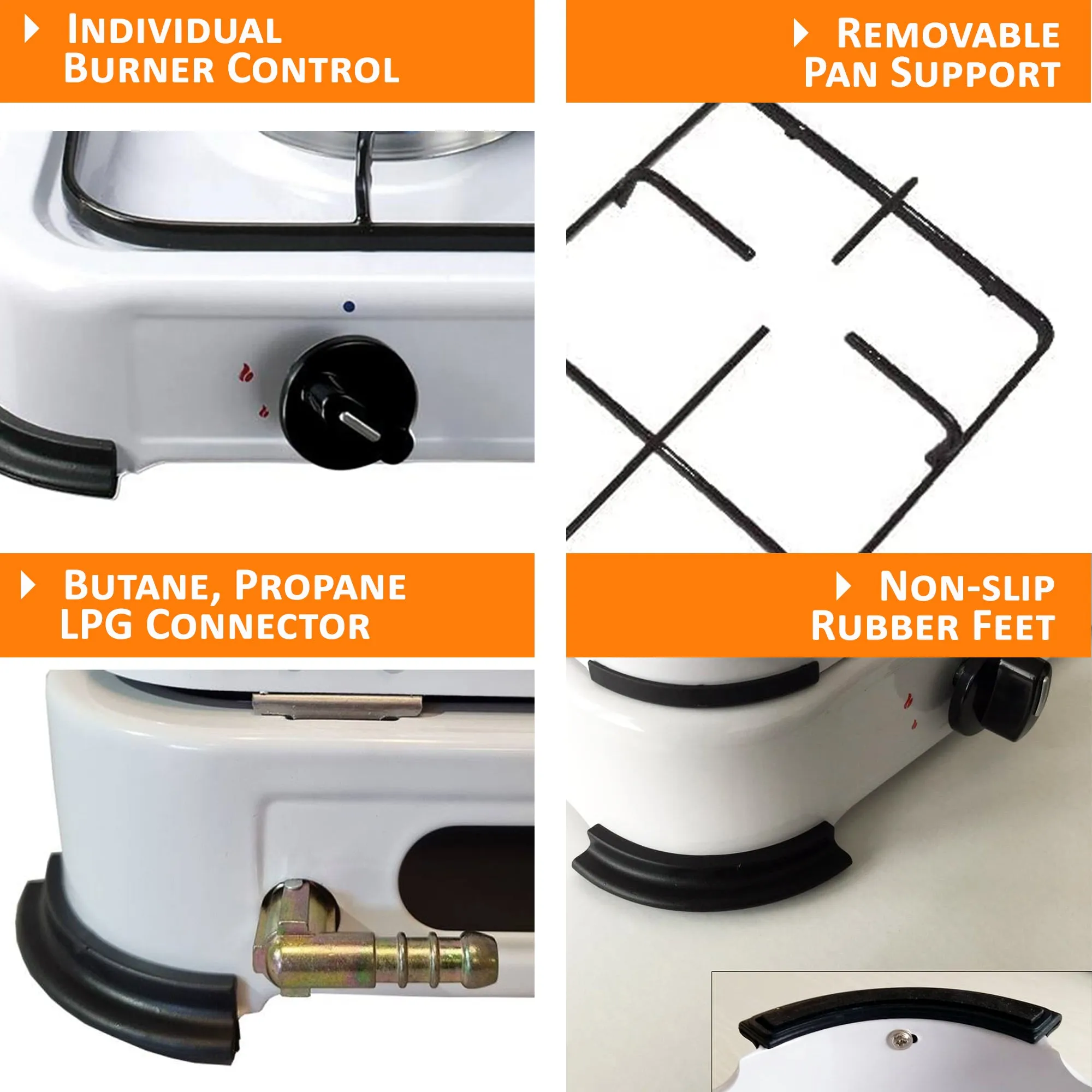 NJ-03 Camping Gas Stove 3 Burner Enamel Lid Outdoor