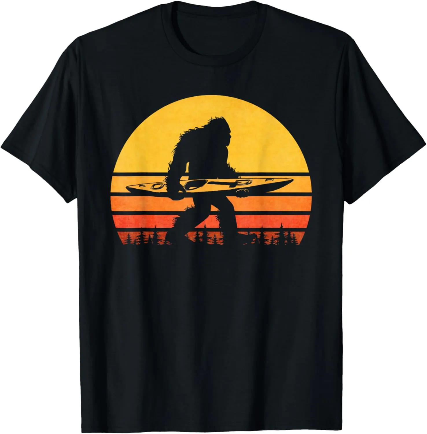 Retro Classic Unisex T-Shirt Black Small Kayaking T-Shirt