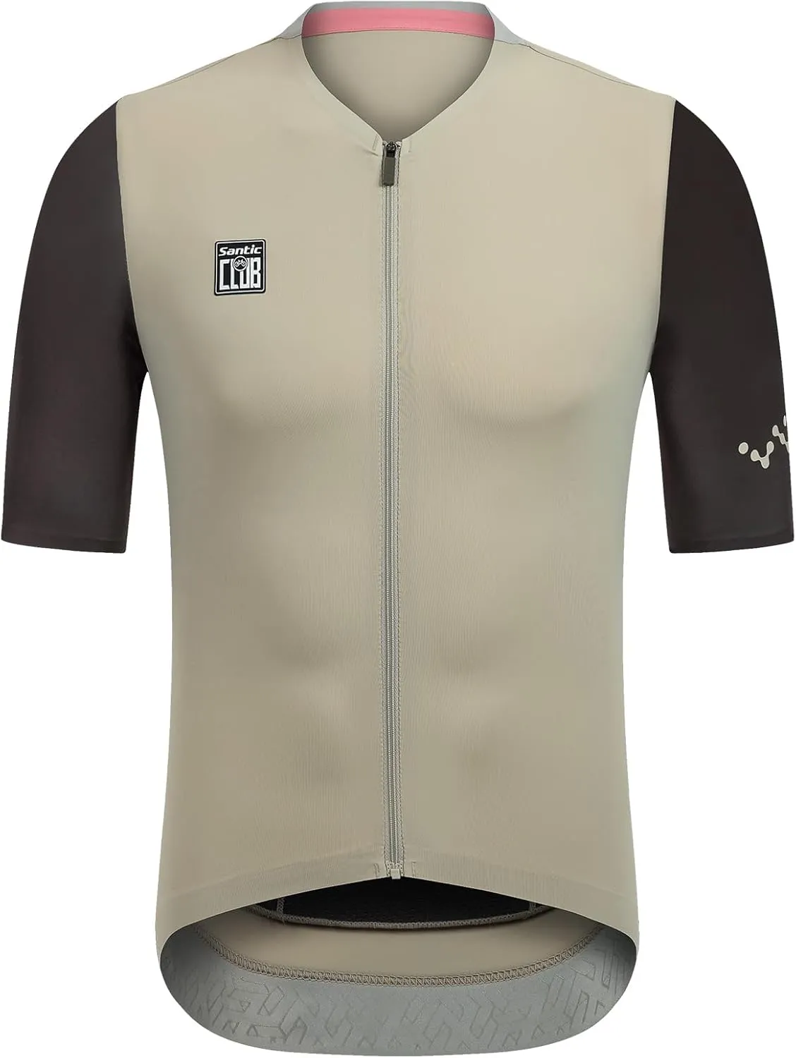 Santic Men's Cycling Jersey Short Sleeve Tops Pro Road Bike Shirt Full Zipper UPF 50  Bicycle Jersey with Pockets