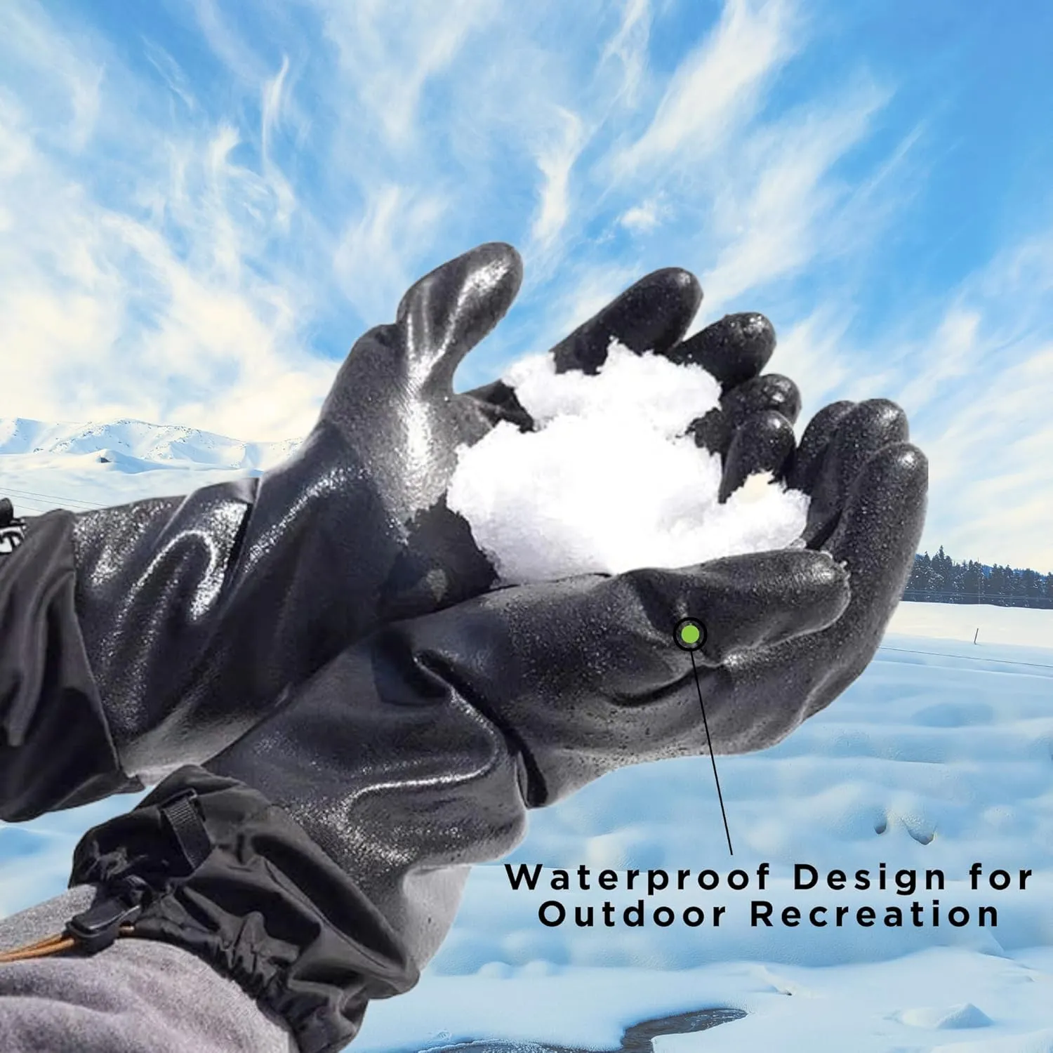 SHOWA 282-02 Waterproof Breathable Insulated Winter/Ski/Ice Glove with Extended Cuff (1 Pair)