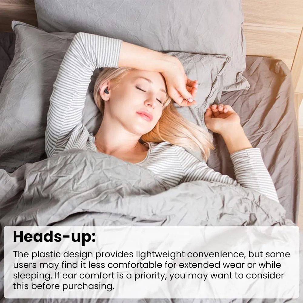 Sleep Earbuds Bluetooth in Ear Light-Weight Headphones, Mini Invisible Earplugs Small Design for Side Sleepers, 58H Playtime with Charging Case, Clear Calls& Noise Block-Black