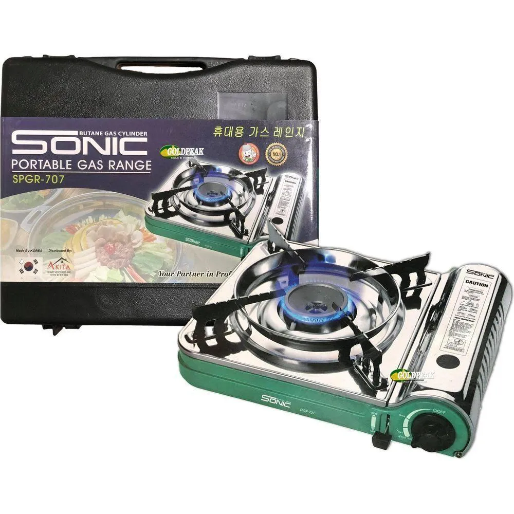 Sonic SPGR-707 Portable Stainless Gas Range (Butane) (Damaged Box)