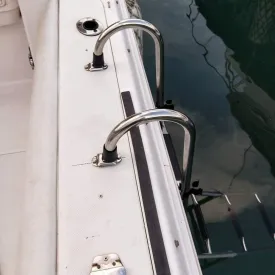 Swim ladders for Docks Folding 4/5/6 Step Extension Dock Ladder, Heavy Duty Stainless Steel Removable Marine Yacht Boarding Ladder with Wide Step & Handle,for Boats, Pool, Dock (Size : 4 Step) ()