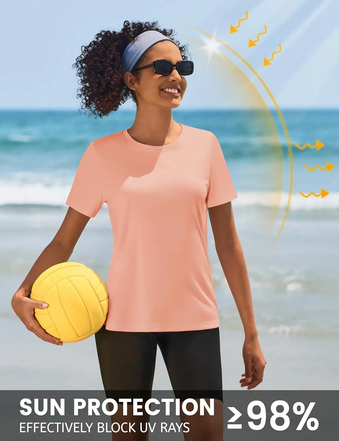 TACVASEN Short Sleeve Shirts for Women Athletic Workout Tops UPF 50  Sun Protection Quick Dry Running T-Shirts