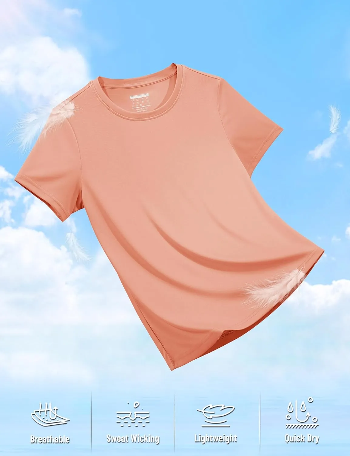 TACVASEN Short Sleeve Shirts for Women Athletic Workout Tops UPF 50  Sun Protection Quick Dry Running T-Shirts