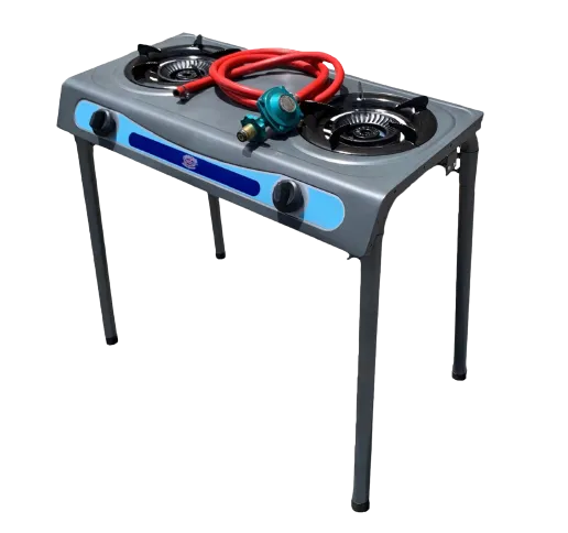Two head gas burner with stand / Quemador de gas de dos cabezas con soporte