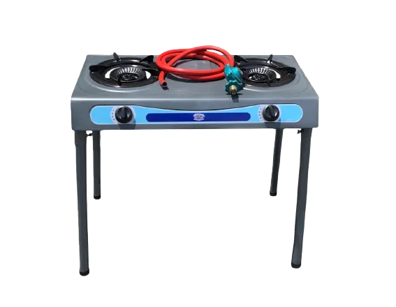 Two head gas burner with stand / Quemador de gas de dos cabezas con soporte