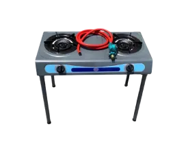 Two head gas burner with stand / Quemador de gas de dos cabezas con soporte