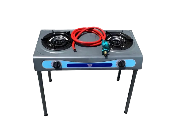 Two head gas burner with stand / Quemador de gas de dos cabezas con soporte