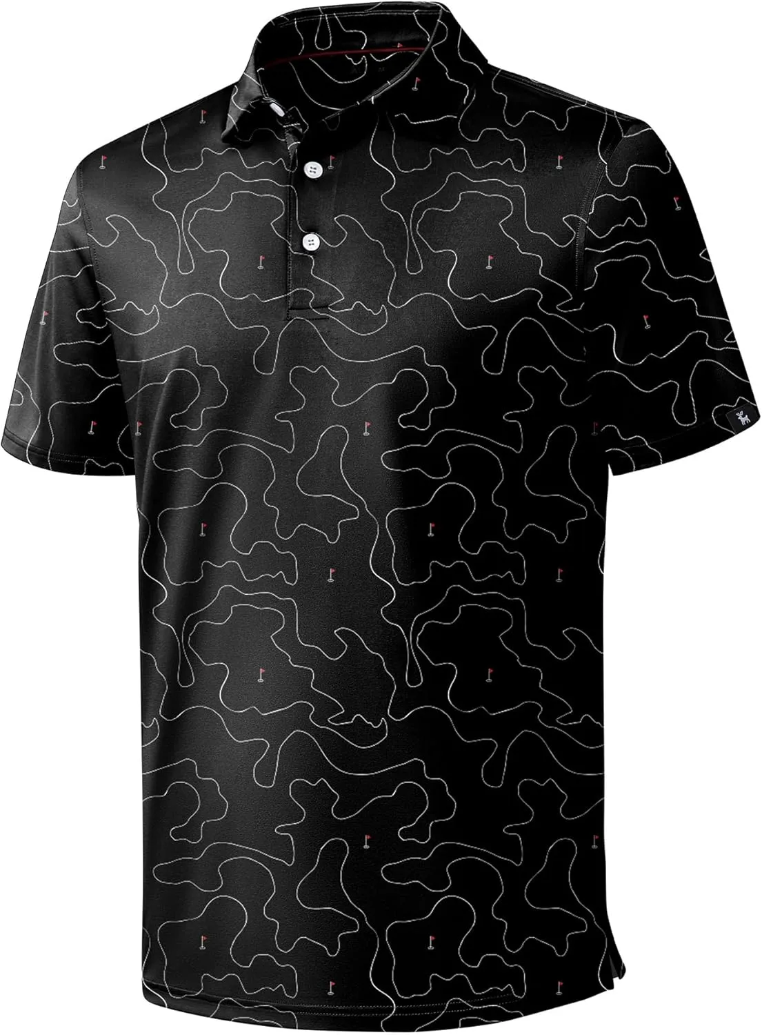 ZITY Golf Shirts for Men Short Sleeve Print Polo Shirt Moisture Wicking Regular Fit Casual Beach Polo