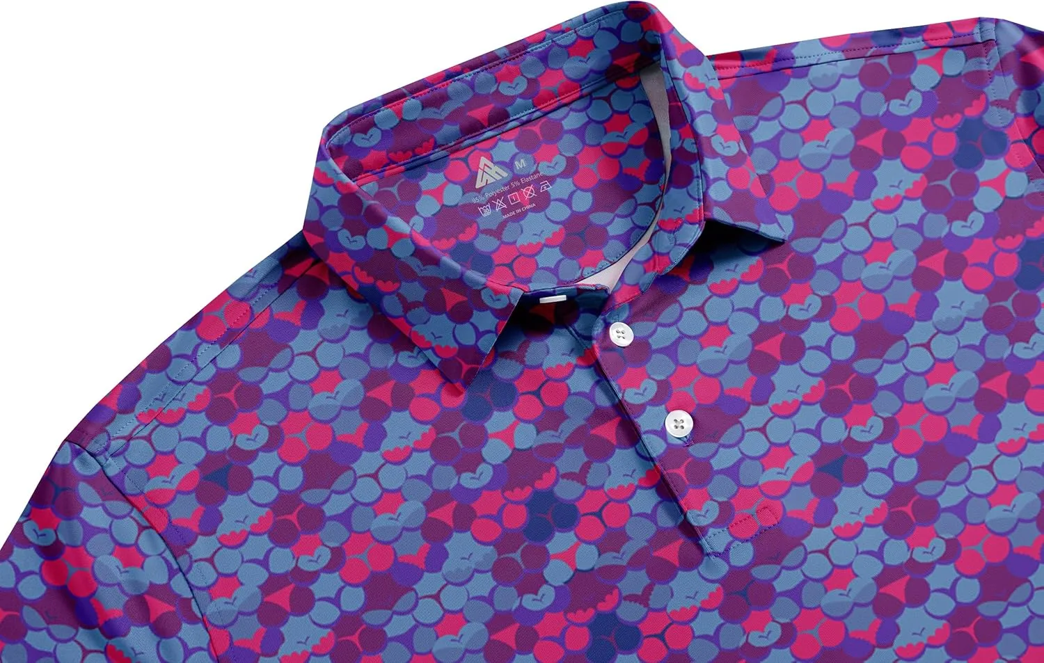 ZITY Golf Shirts for Men Short Sleeve Print Polo Shirt Moisture Wicking Regular Fit Casual Beach Polo