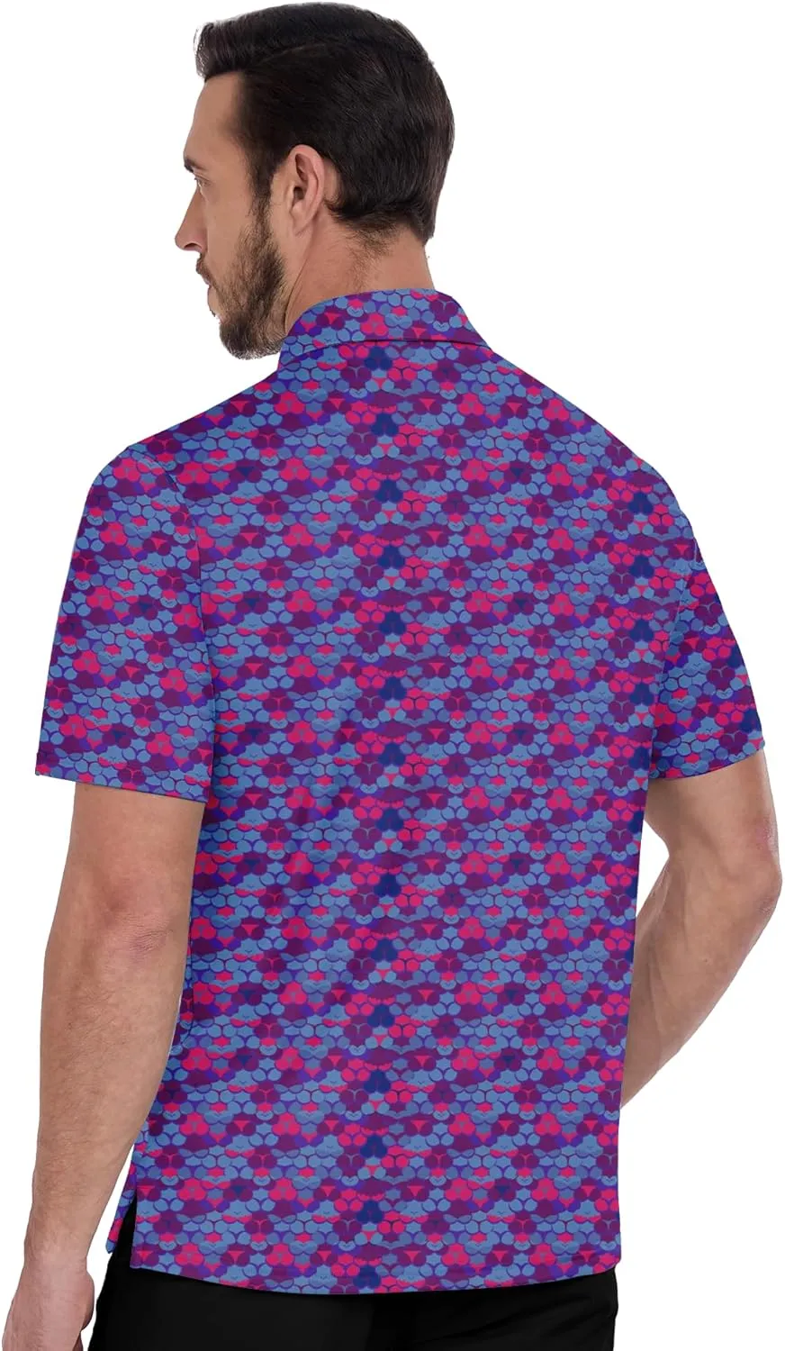 ZITY Golf Shirts for Men Short Sleeve Print Polo Shirt Moisture Wicking Regular Fit Casual Beach Polo