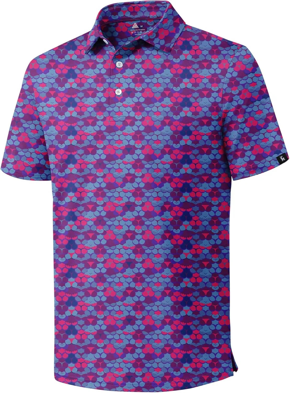 ZITY Golf Shirts for Men Short Sleeve Print Polo Shirt Moisture Wicking Regular Fit Casual Beach Polo