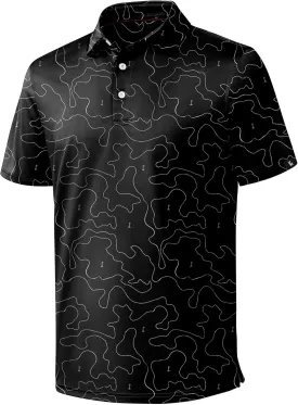 ZITY Golf Shirts for Men Short Sleeve Print Polo Shirt Moisture Wicking Regular Fit Casual Beach Polo