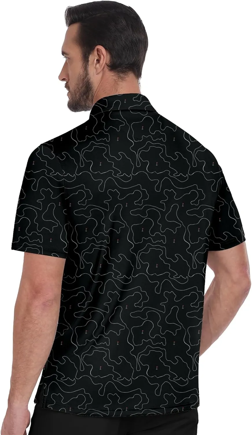 ZITY Golf Shirts for Men Short Sleeve Print Polo Shirt Moisture Wicking Regular Fit Casual Beach Polo